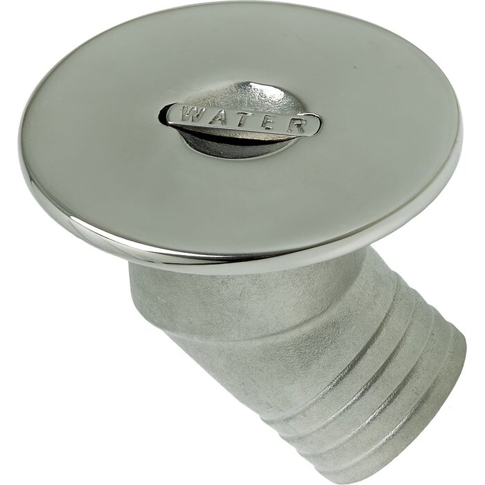 Dekvuldop Water 45 graden met Verzonken Hendel 38mm Rvs