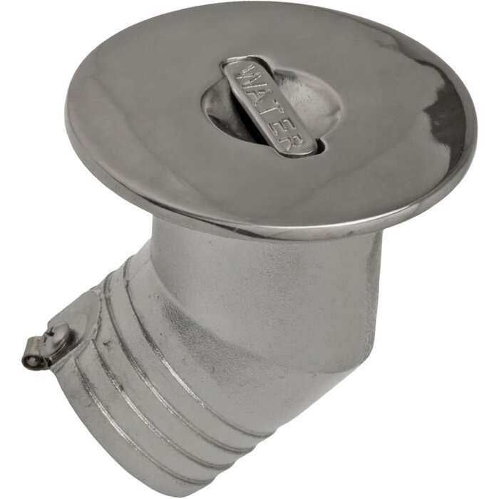 Dekvuldop Water 45 graden met Verzonken Hendel 50mm Rvs