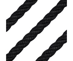 18mm Landvast & Ankerlijn 3-Strengs Polyester Zwart