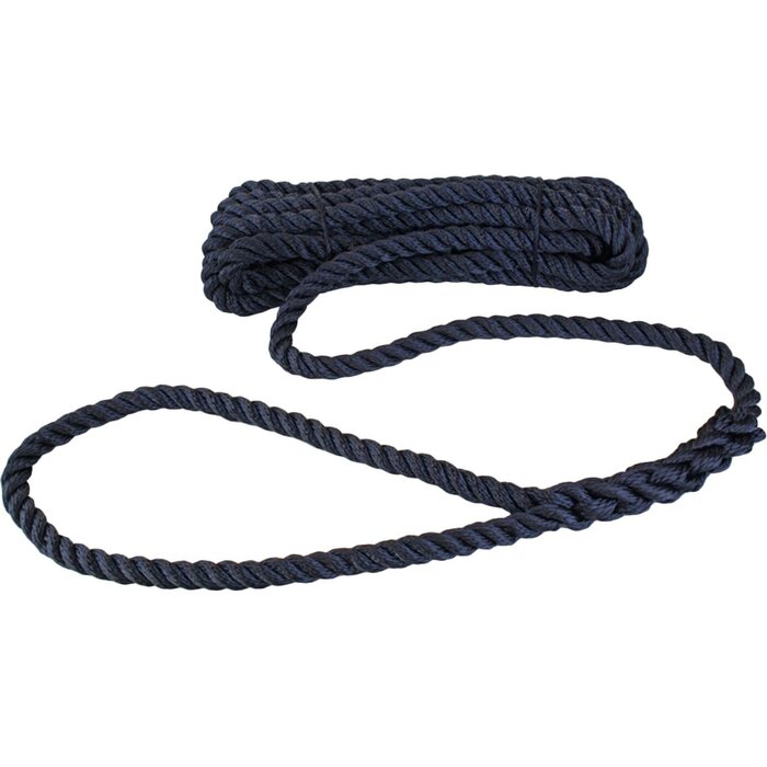 14mm x 6m Landvast met Lus 3-Strengs Polyester Blauw