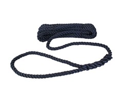14mm x 15m Mooring Rope with Loop 3-Strand Polyester Blue