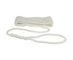14mm x 10m Mooring Rope with Loop 3-Strand Polyester White