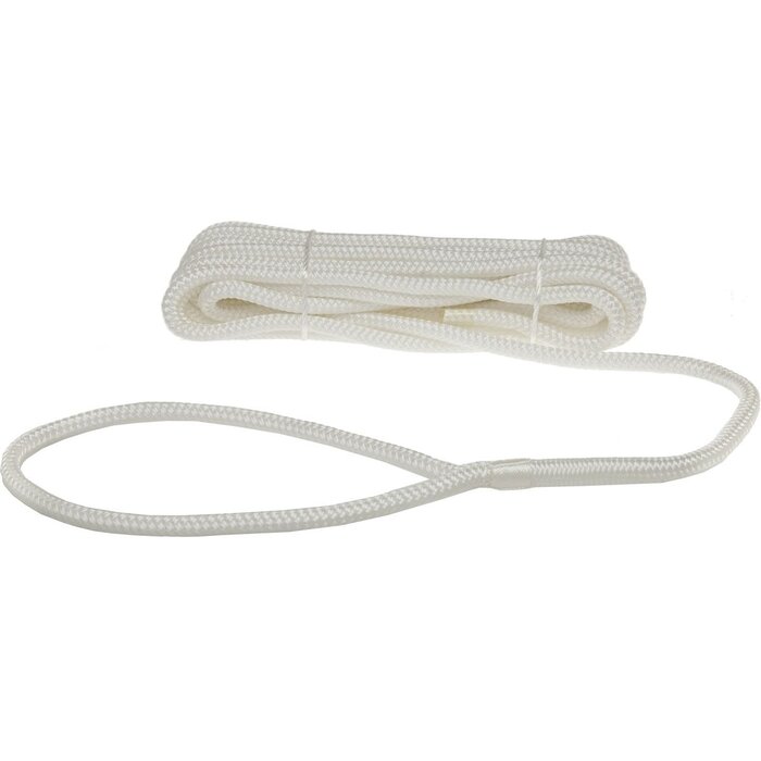 10mm x 10m Mooring Line with Loop Deluxe Polyester White