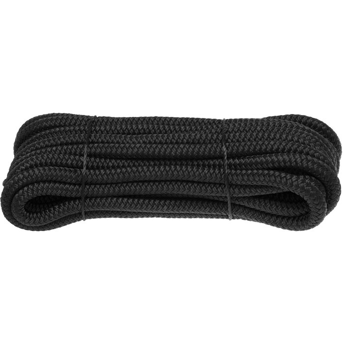 12mm x 6m Landvast met Lus Deluxe Polyester Zwart