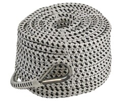 10mm x 30m Anchor Rope with SS316 Thimble Polyester White-Black