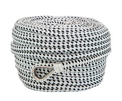 10mm x 50m Anchor Rope with SS316 Thimble Polyester White-Black