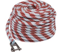 8mm x 25m Zeilval met Gesplitste Sluiting Wit-Rood