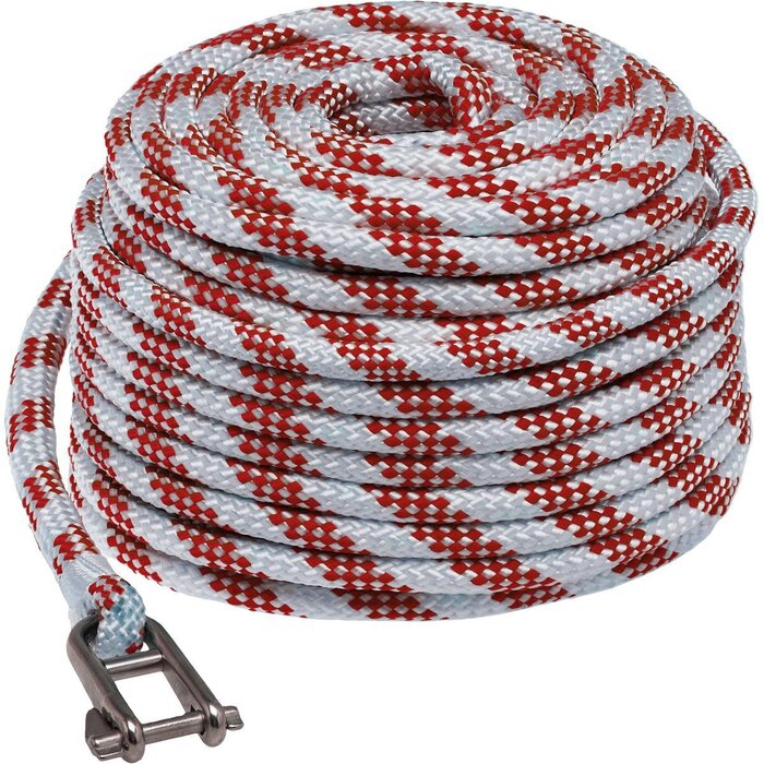 8mm x 25m Zeilval met Gesplitste Sluiting Wit-Rood