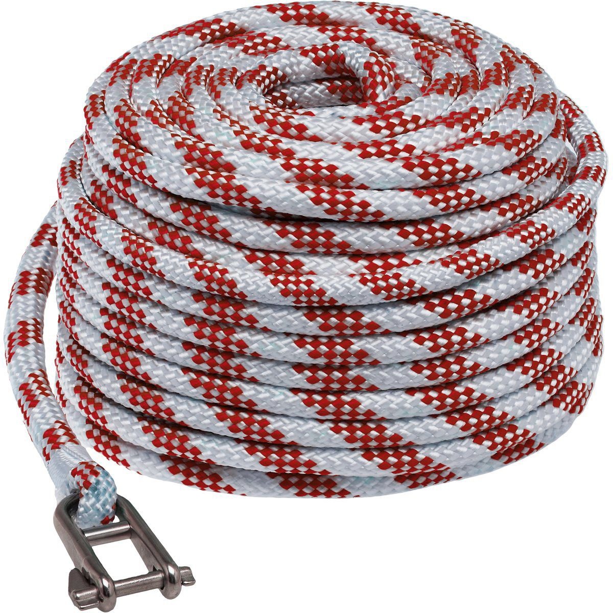12mm x 40m Pre-Spliced Main Halyard with D-Shackle White-Red