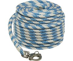 8mm x 25m Pre-Spliced Main Halyard with Snap Shackle White-Blue