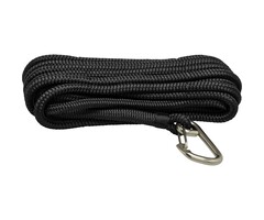 12mm x 12m Mooring Line with Snap Hook Polyester Black