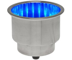 Blue LED Boat Cup Holder Insert with Drain SS304