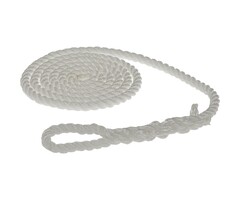 10mm x 2m Fenderlijn met Lus 3-Strengs Polyester Wit