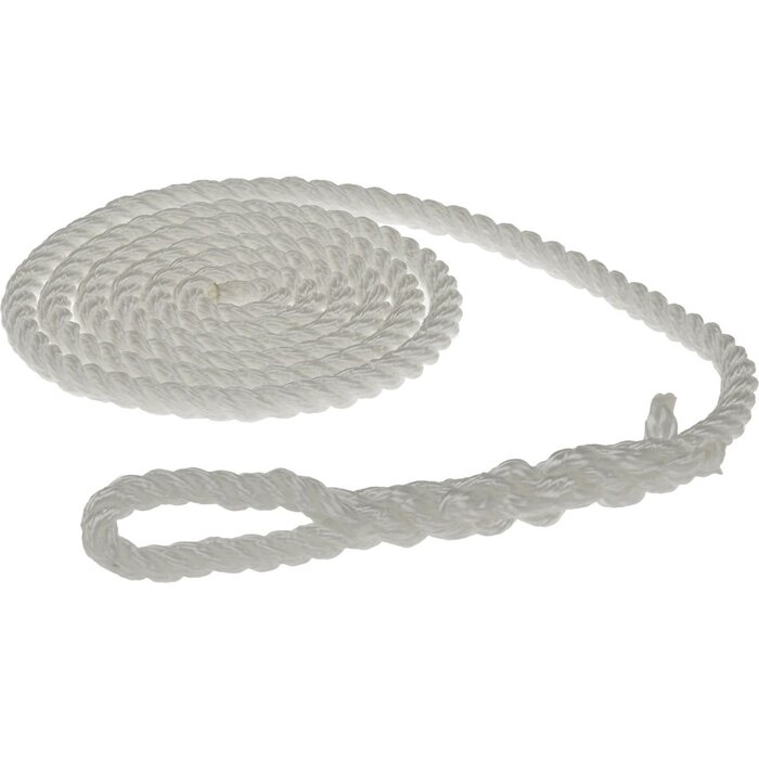 10mm x 2m Fender Rope with Loop 3-Strand Polyester White