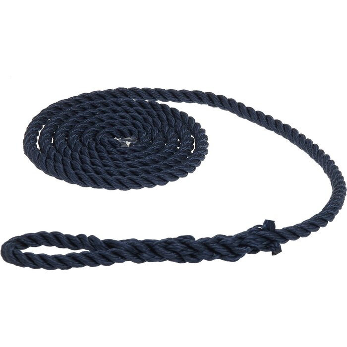 10mm x 2m Fender Rope with Loop 3-Strand Polyester Blue