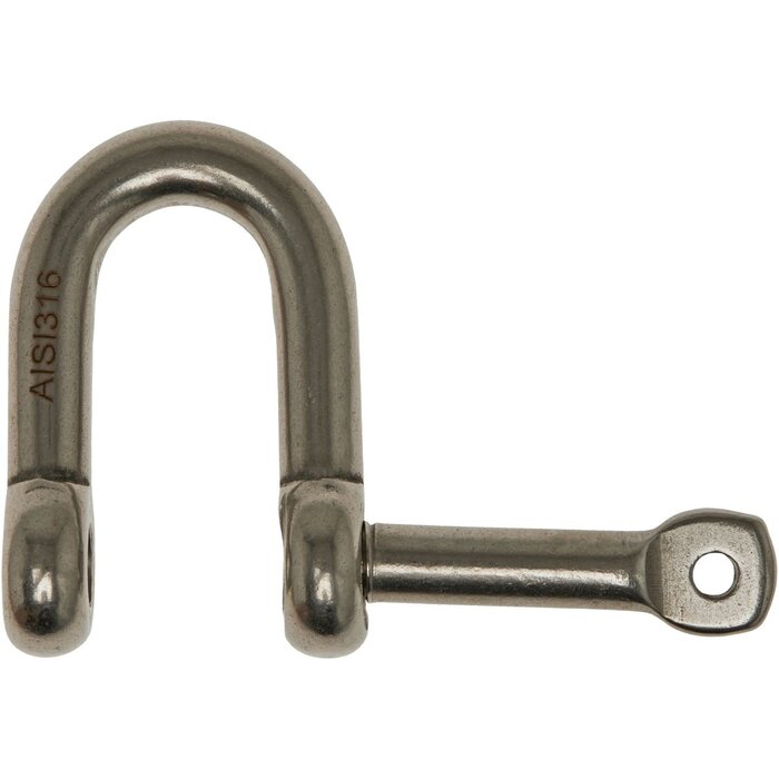 6mm Captive Pin D-Shackle SS316