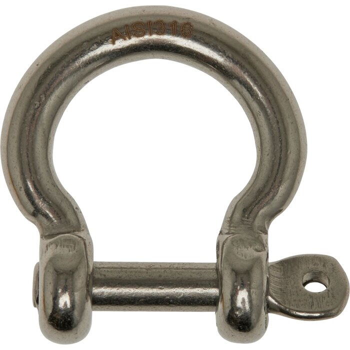 8mm Captive Pin Bow Shackle SS316