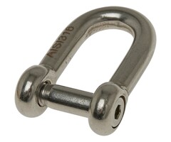 6mm D-Shackle with Hex Key SS316