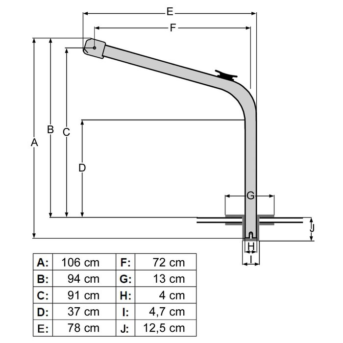 Boat Davit 106cm x 78cm SS316
