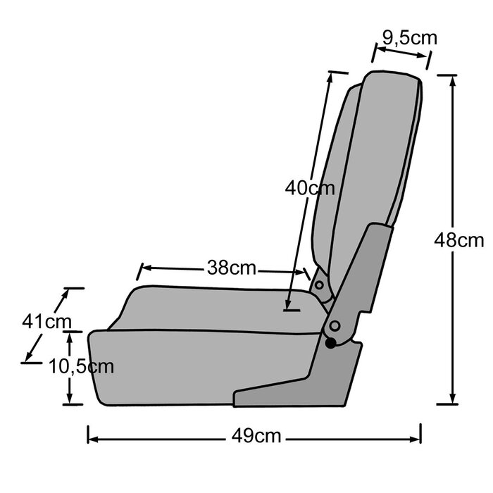 Folding Boat Seat 48x41x49cm Black-Blue