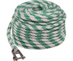 10mm x 30m Pre-Spliced Main Halyard with D-Shackle White-Green