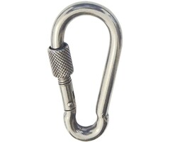 Karabijnhaak Rvs met Schroefsluiting 140mm