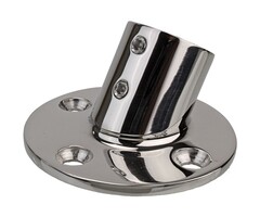 Railingsteun 25mm 60 graden met Ronde Voet Rvs