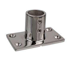 Railingsteun 22mm 90 graden met Rechte Voet Rvs