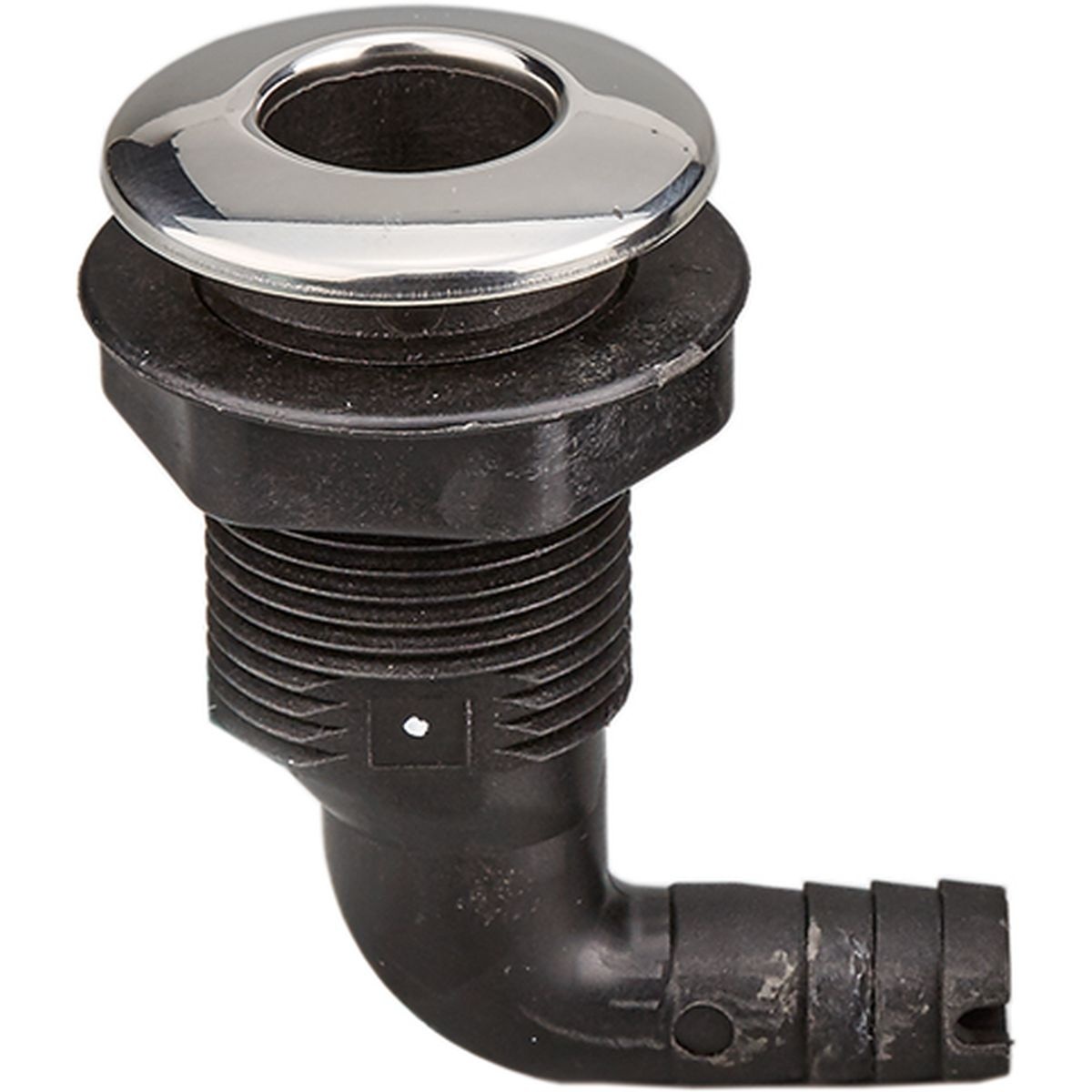 Through Hull Fitting 90 Degrees 38mm Nylon & SS316