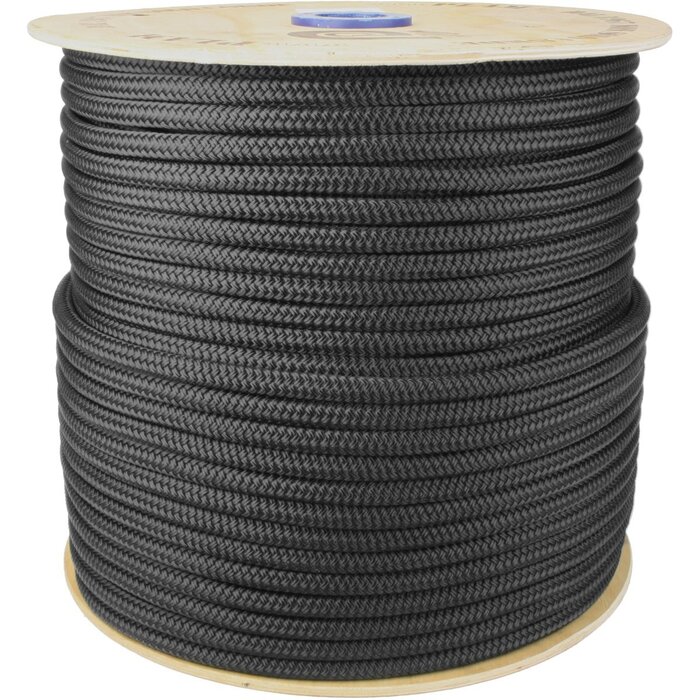 8mm Mooring & Anchor Rope Double Braided Black