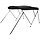 3-Bow Bimini Top 180-200cm Wide Black