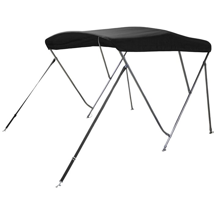 Stainless Steel 3-Bow Bimini Top 180-200cm Wide Black