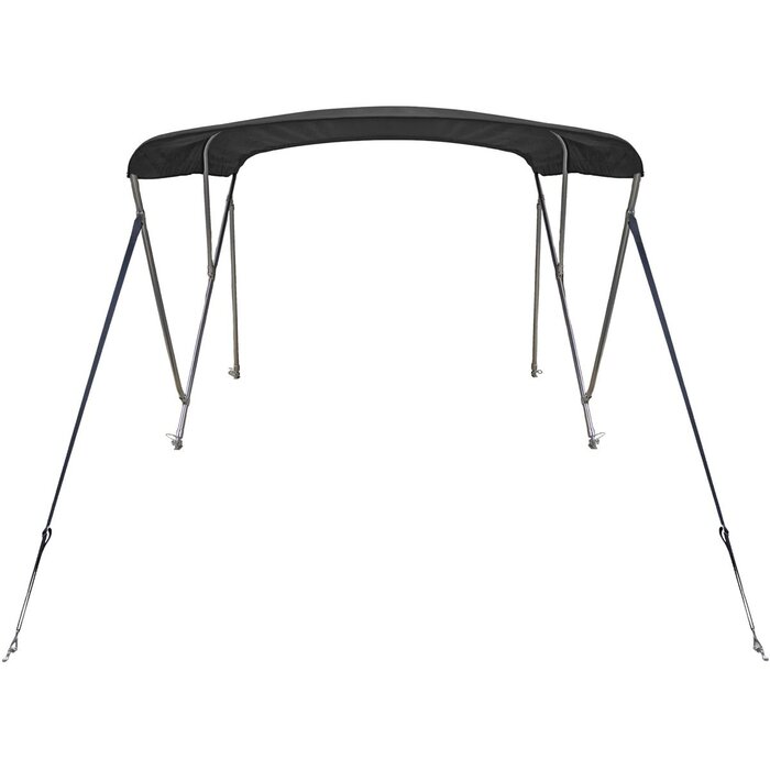 Stainless Steel 3-Bow Bimini Top 180-200cm Wide Black
