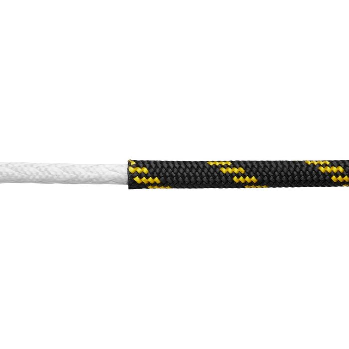 8mm x 50m UHMWPE Rope Double Braided 2300kg Black-Yellow
