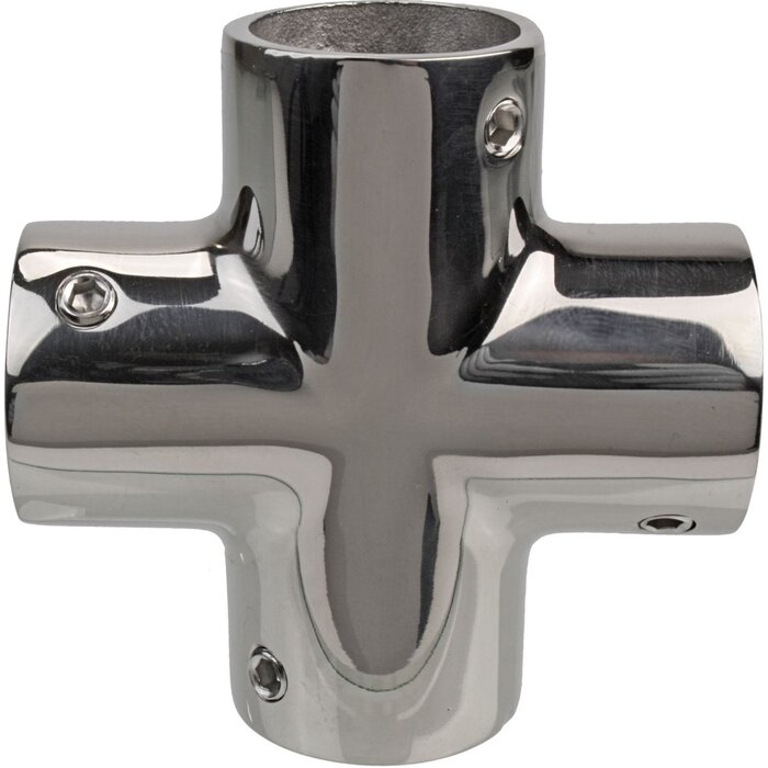 4-Way Cross for 25mm Boat Rail SS316