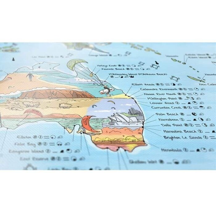 Kitesurf Map Wereld Rewritable