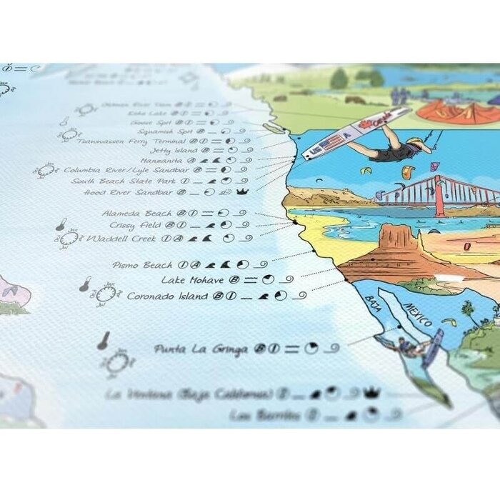 Kitesurf Map Wereld Rewritable