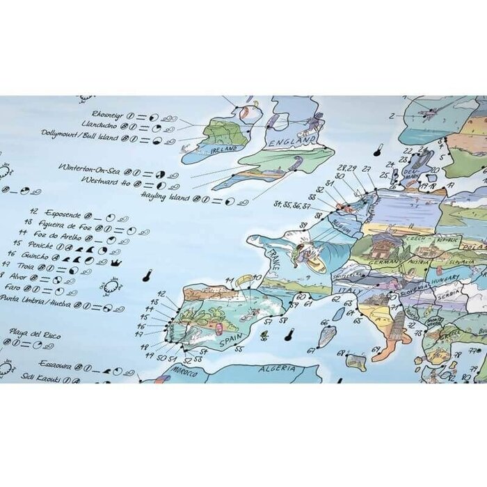 Kitesurf Map Wereld Rewritable