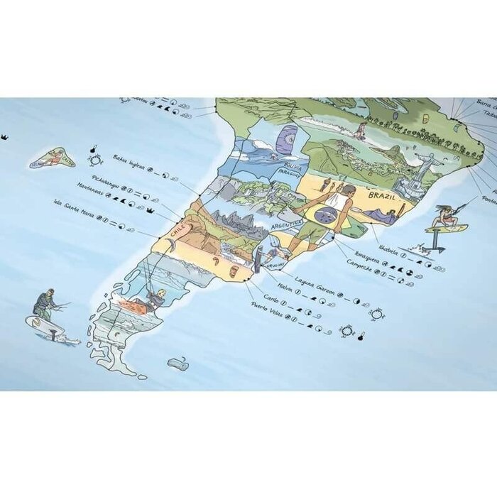 Kitesurf Map Wereld Rewritable