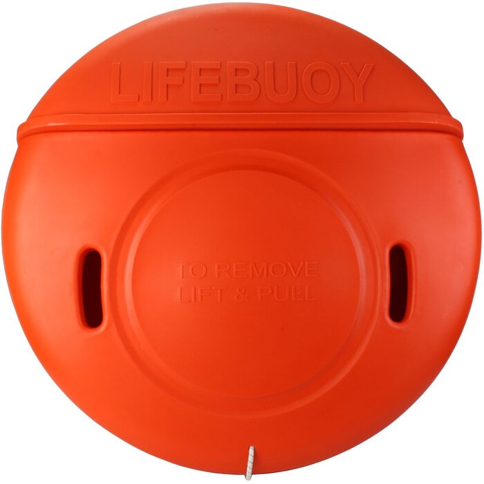 Reddingsboei In Kast op Paal met Reddingslijn