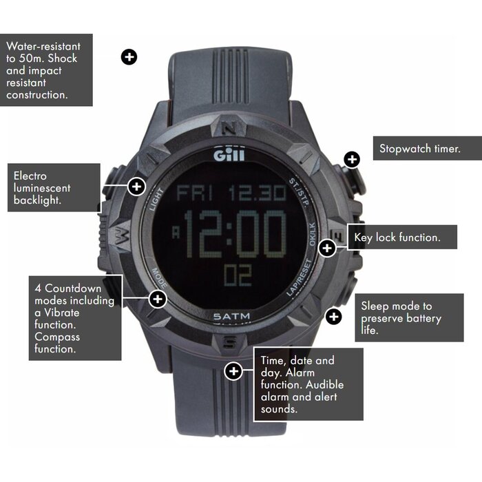 Gill Stealth Racer Starthorloge Zwart