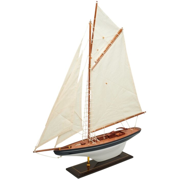 Zeilboot Model 63cm Donkerblauw-Wit