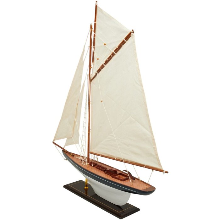 Zeilboot Model 63cm Donkerblauw-Wit