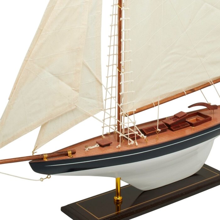 Zeilboot Model 63cm Donkerblauw-Wit