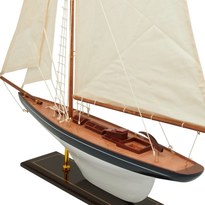 Zeilboot Model 63cm Donkerblauw-Wit