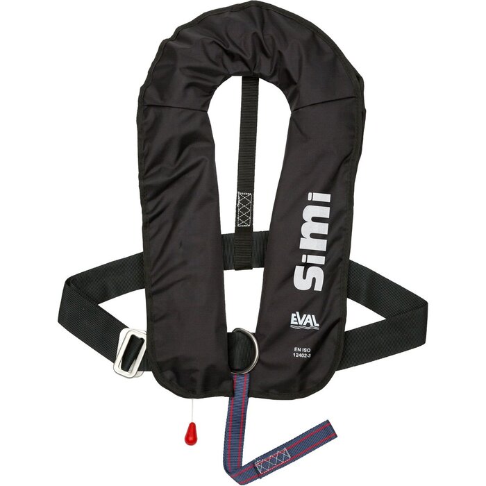 Eval Simi 160N Manual Inflatable Life Jacket with SS D-Ring Black