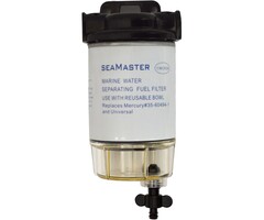 Marine Fuel & Water Separator with Drain Plug for Mercury - 35-60494-1 and Universal