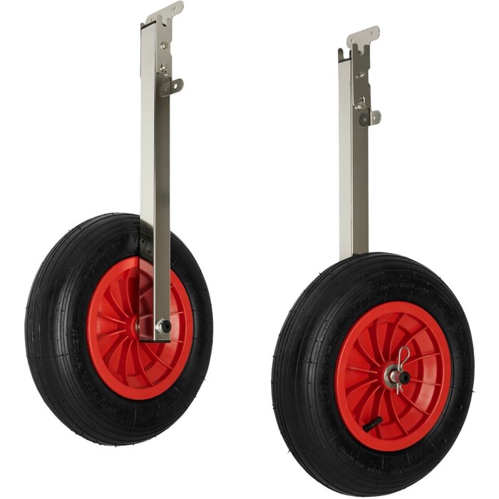 Transportwielen Rubberboot Opklapbaar Recht 2 Standen Rvs 37cm