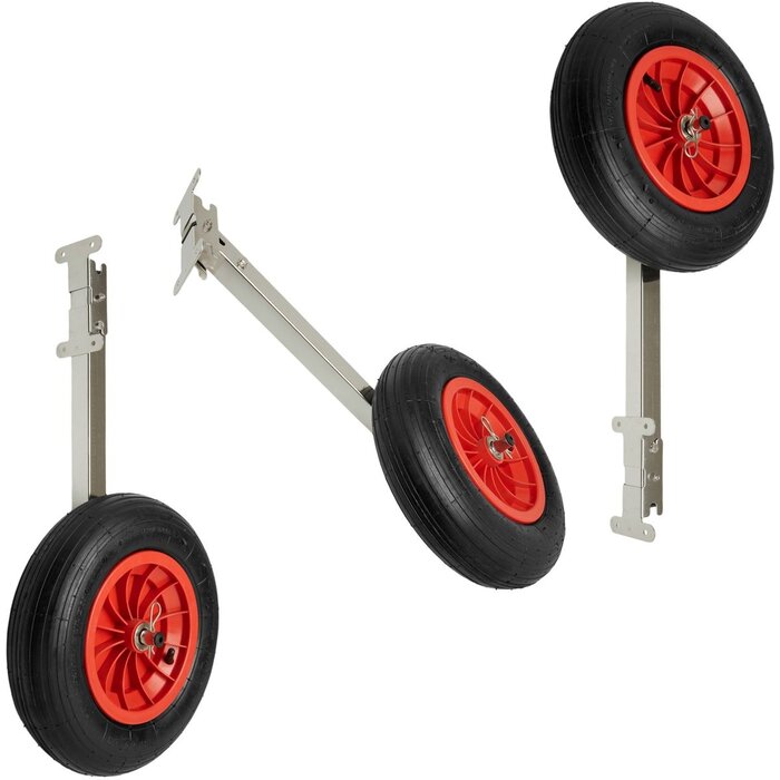 Transom Wheels For Inflatable Boat 37cm 2 Positions SS316