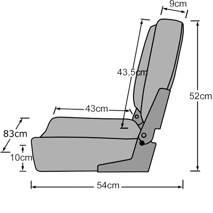 Stuurbank boot 52x83x54cm donkerblauw